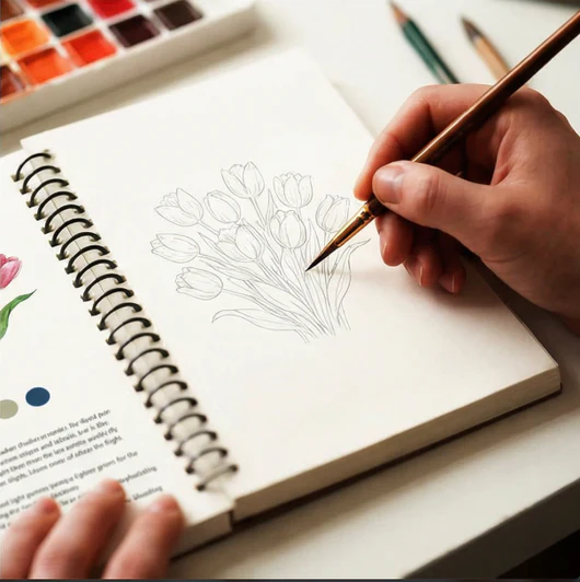 Komplet sæt til akvarelmaling