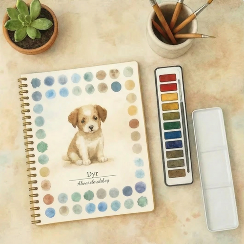 Komplet sæt til akvarelmaling